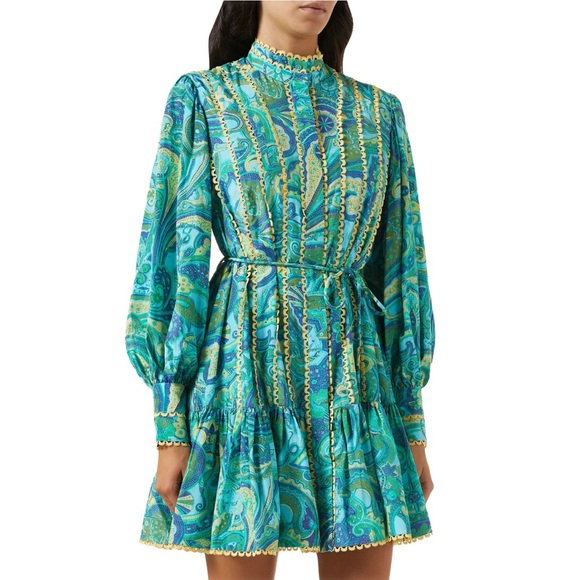 ALEMAIS
High-neck abstract-print cotton mini dress Au6 - Picture 1 of 6